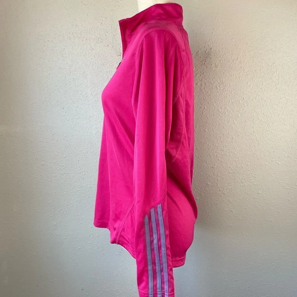 Adidas Quarter Zip Athletic Pullover Top Size L